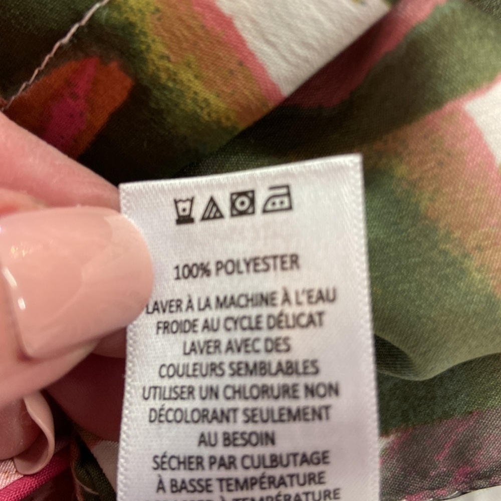 Tahari Sleepwear Set Shortsleeved Long Pants Leaf Print Pattern NWT Size M - Picture 15 of 15